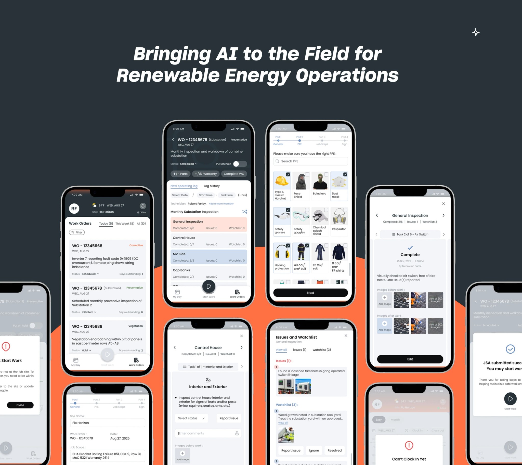 AI field service management for renewable energy
